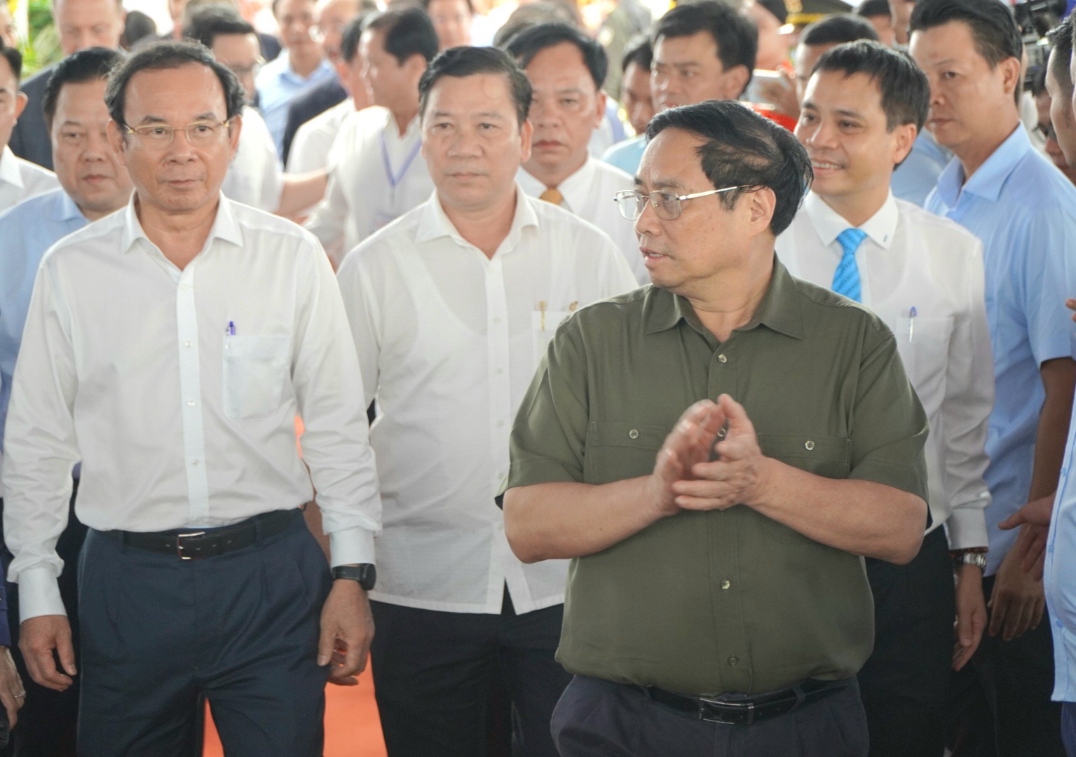 Thủ tướng Phạm Minh Chính dự lễ khởi công gói thầu lớn nhất dự án sân bay Long Thành. Ảnh: Chiến Phúc