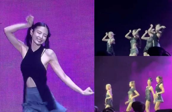 Jennie khiến fan Việt vỡ òa khi nhảy “See tình” tại đêm diễn ở Mỹ Đình. Ảnh: Chụp màn hình