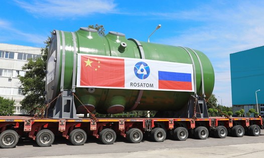 Thiết bị cho nhà máy điện hạt nhân Xudabao được vận chuyển từ nhà máy Atommash ở Volgodonsk, Nga. Ảnh: atommedia.online