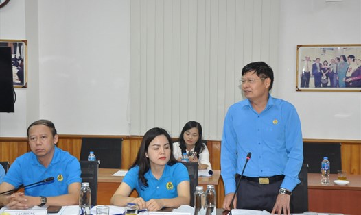 Ông Phan Văn Anh - Phó Chủ tịch Tổng Liên đoàn Lao động Việt Nam - phát biểu chỉ đạo tại hội nghị. Ảnh: Quế Chi