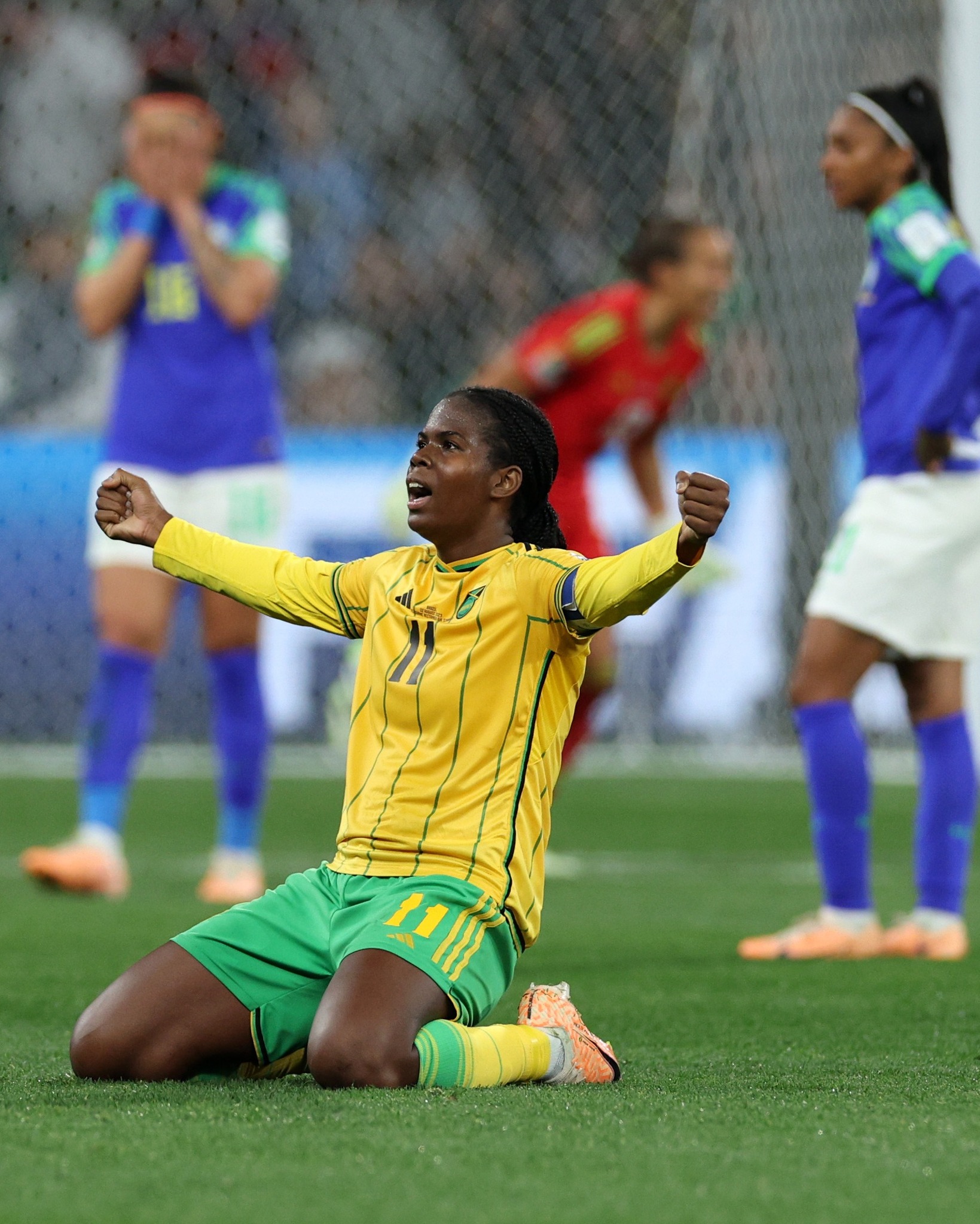 Tuyển nữ Jamaica gây ấn tượng khi vượt qua vòng bảng World Cup nữ 2023, loại luôn tuyển Brazil. Ảnh: FIFA