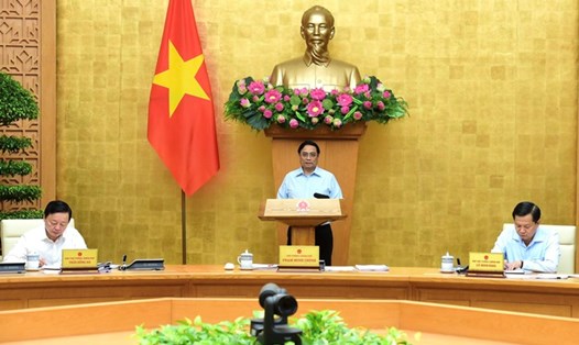 Thủ tướng Phạm Minh Chính phát biểu khai mạc phiên họp. Ảnh: VGP