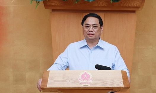 Thủ tướng Phạm Minh Chính phát biểu kết luận phiên họp. Ảnh: VGP