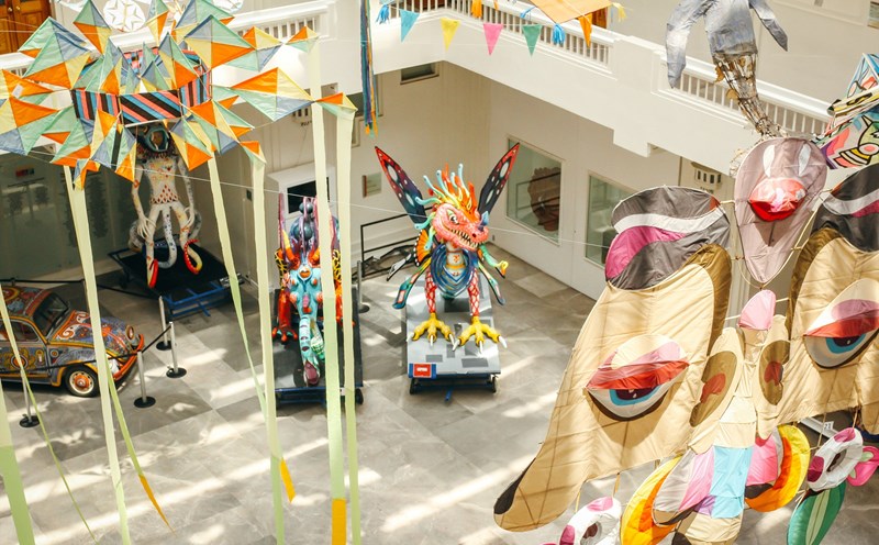 Bên trong Bảo tàng Nghệ thuật Dân gian (Museo de Arte Popular) tại Mexico City, Mexico. Ảnh: Minh Đức