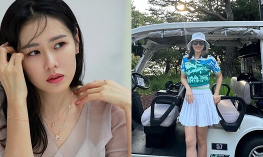 Son Ye Jin và ông xã Hyun Bin đi hẹn hò ở sân golf. Ảnh: Instagram nhân vật