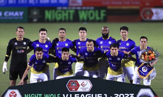 Hà Nội FC tạm dẫn đầu bảng xếp hạng V.League 2023. Ảnh: Minh Dân