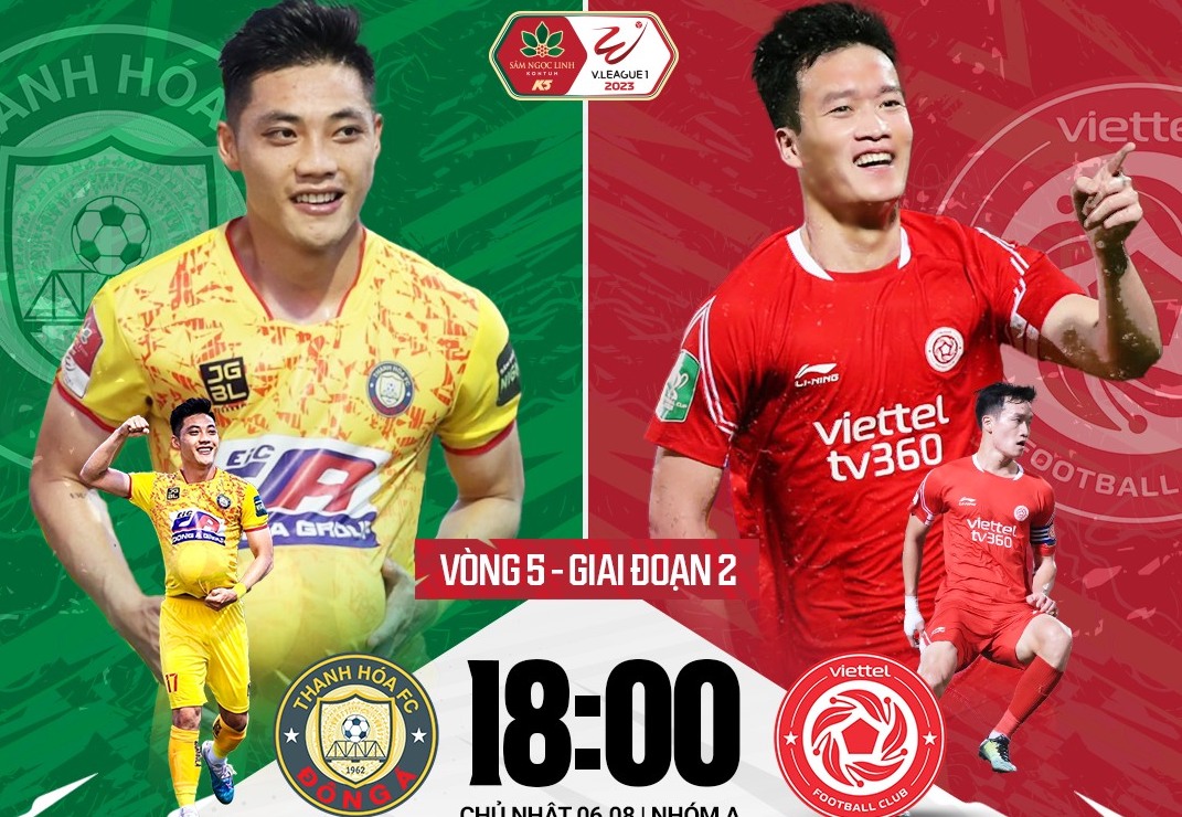 Câu lạc bộ Thanh Hoá gặp Viettel tại vòng 5 giai đoạn 2 V.League 2023. Ảnh: FPT Play