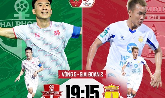 Hải Phòng chạm trán Nam Định tại vòng 5 giai đoạn 2 V.League 2023. Ảnh: FPT Play