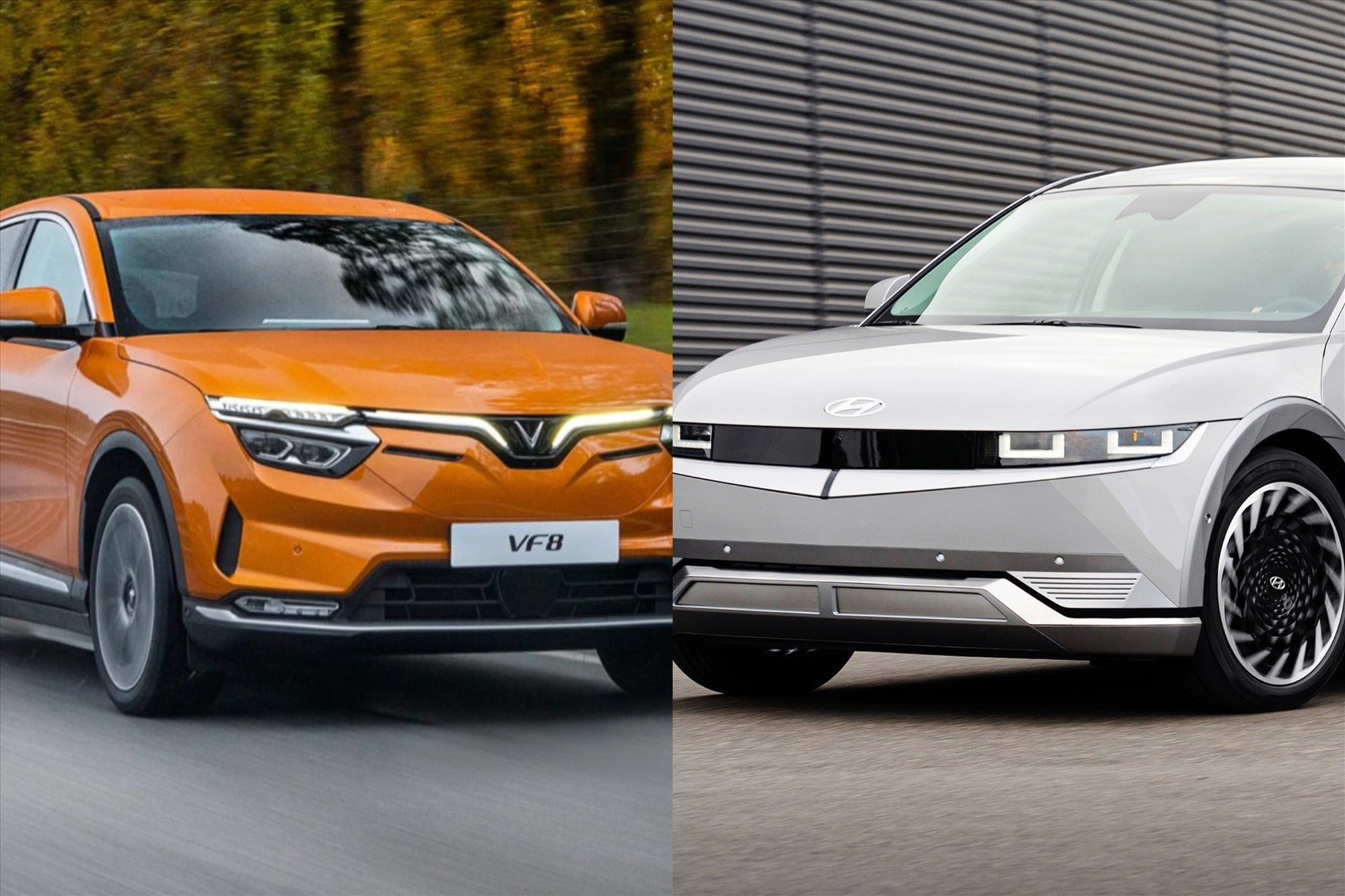 VinFast VF 8 và Hyundai Ioniq 5 đều đang được hưởng chính sách 100% lệ phí trước bạ đối với xe điện. Ảnh: Lâm Anh