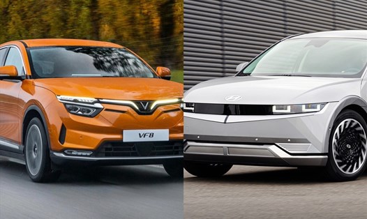 VinFast VF 8 và Hyundai Ioniq 5 đều đang được hưởng chính sách 100% lệ phí trước bạ đối với xe điện. Ảnh: Lâm Anh