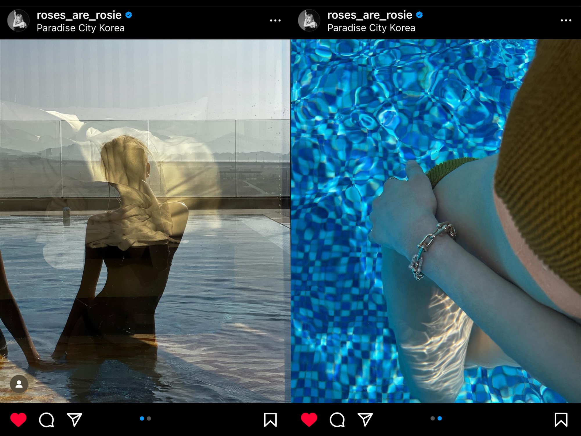 Hình ảnh diện bikini gợi cảm từng được Rosé đang tải năm ngoái. Ảnh: Instagram