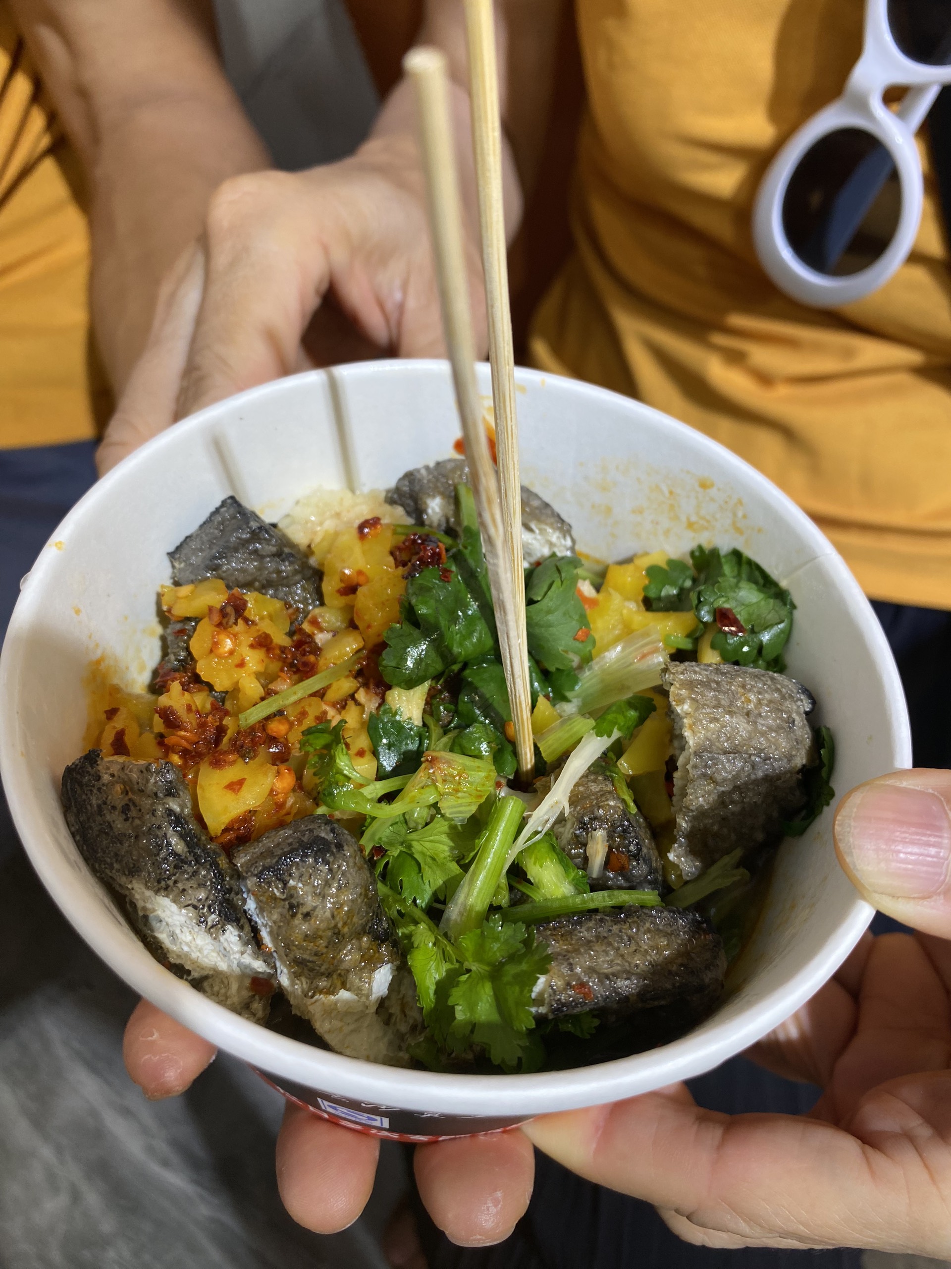 Món đậu phụ thối không khó ăn. Ảnh: NVCC.