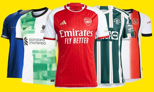 Một vài mẫu áo đấu của các câu lạc bộ ở Premier League mùa giải 2023-2024. Ảnh: Telegraph