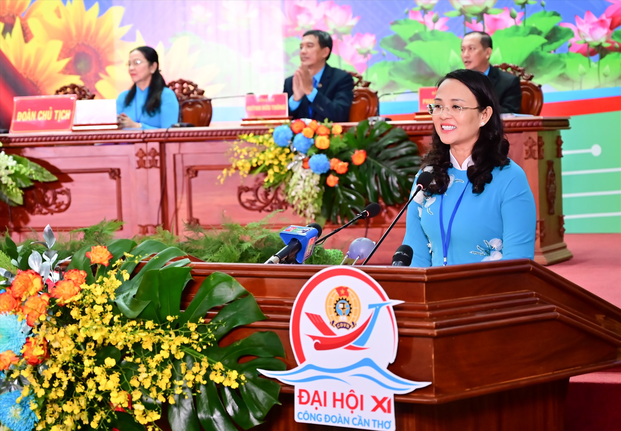 Bà Lê Thị Sương Mai tái đắc cử Chủ tịch LĐLĐ TP Cần Thơ nhiệm kỳ 2023-2028. Ảnh: Đạt Phan