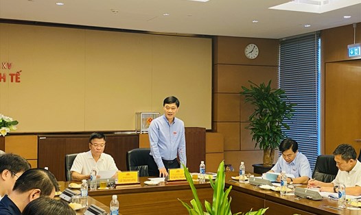 Chủ nhiệm Ủy ban Kinh tế Quốc hội Vũ Hồng Thanh chủ trì phiên họp. Ảnh: VPQH