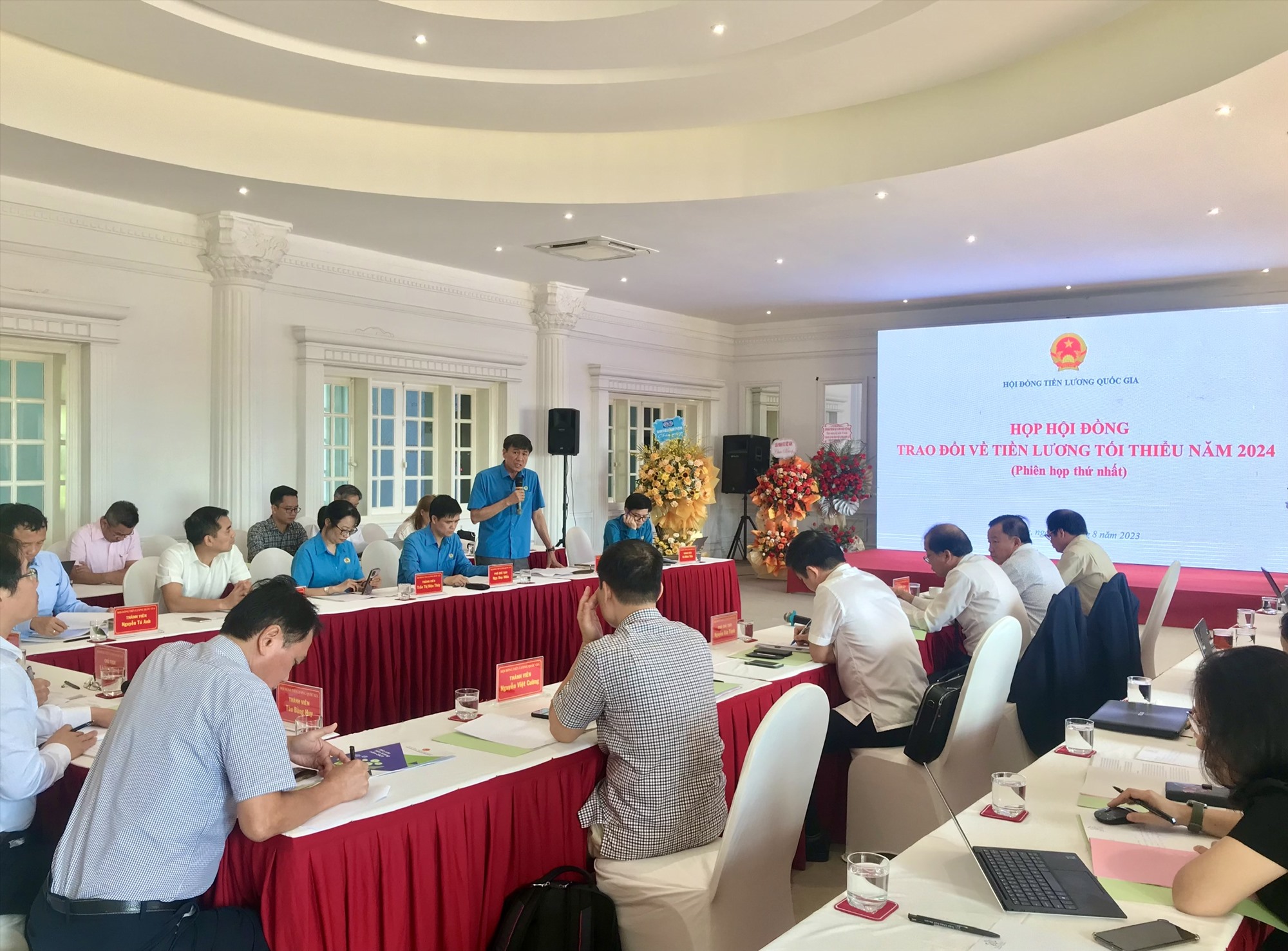Phiên thứ nhất năm 2023 của Hội đồng tiền lương quốc gia tại Hạ Long, sáng 9.8.2023. Ảnh: Nguyễn Hùng 