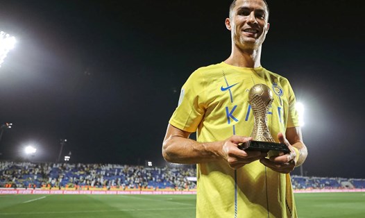 Cristiano Ronaldo ghi bàn và nhận giải Cầu thủ xuất sắc nhất trận. Ảnh: Al-Nassr