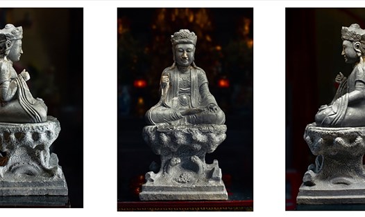 Bảo vật Quốc gia - Tượng Quán Thế Âm Bồ tát thời Lê Sơ ở chùa Cung Kiệm. Ảnh: Hiếu Trần