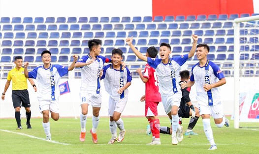 Cầu thủ U15 Sông Lam Nghệ An tại giải U15 Quốc gia 2023. Ảnh: VFF