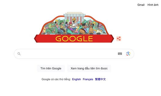 Google Doodle ngày 2.9 chào mừng Quốc khánh Việt Nam. Ảnh: Google 