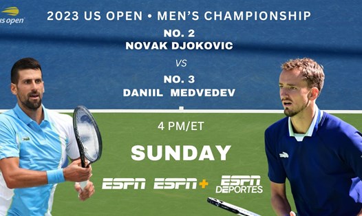 Lần thứ ba Novak Djokovic gặp Daniil Medvedev ở chung kết một giải Grand Slam và là lần thứ hai ở US Open. Ảnh: ESPN