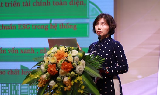Bà Nguyễn Thị Thu Hà - Phó Trưởng Ban chỉ đạo thường trực ESG của Agribank. Ảnh: Tuấn Anh