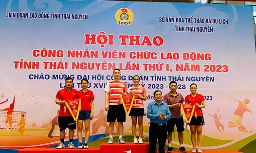 Công đoàn Viên chức tỉnh Thái Nguyên đoạt giải Nhất Hội thao CNVC-LĐ. Ảnh: Minh Hạnh 