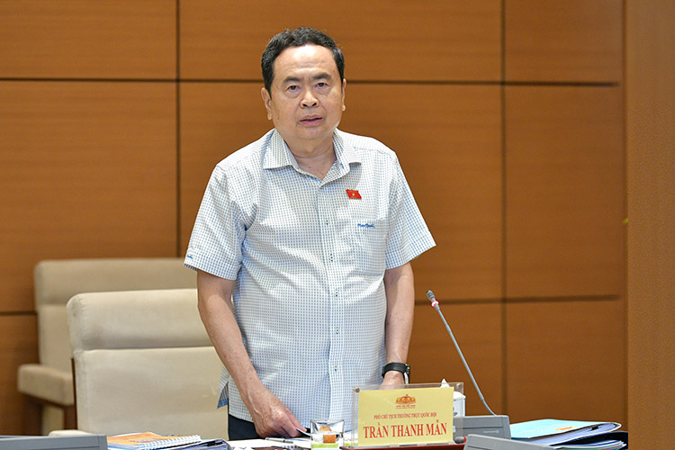 Phó Chủ tịch Thường trực Quốc hội Trần Thanh Mẫn phát biểu. Ảnh: Trọng Quỳnh  