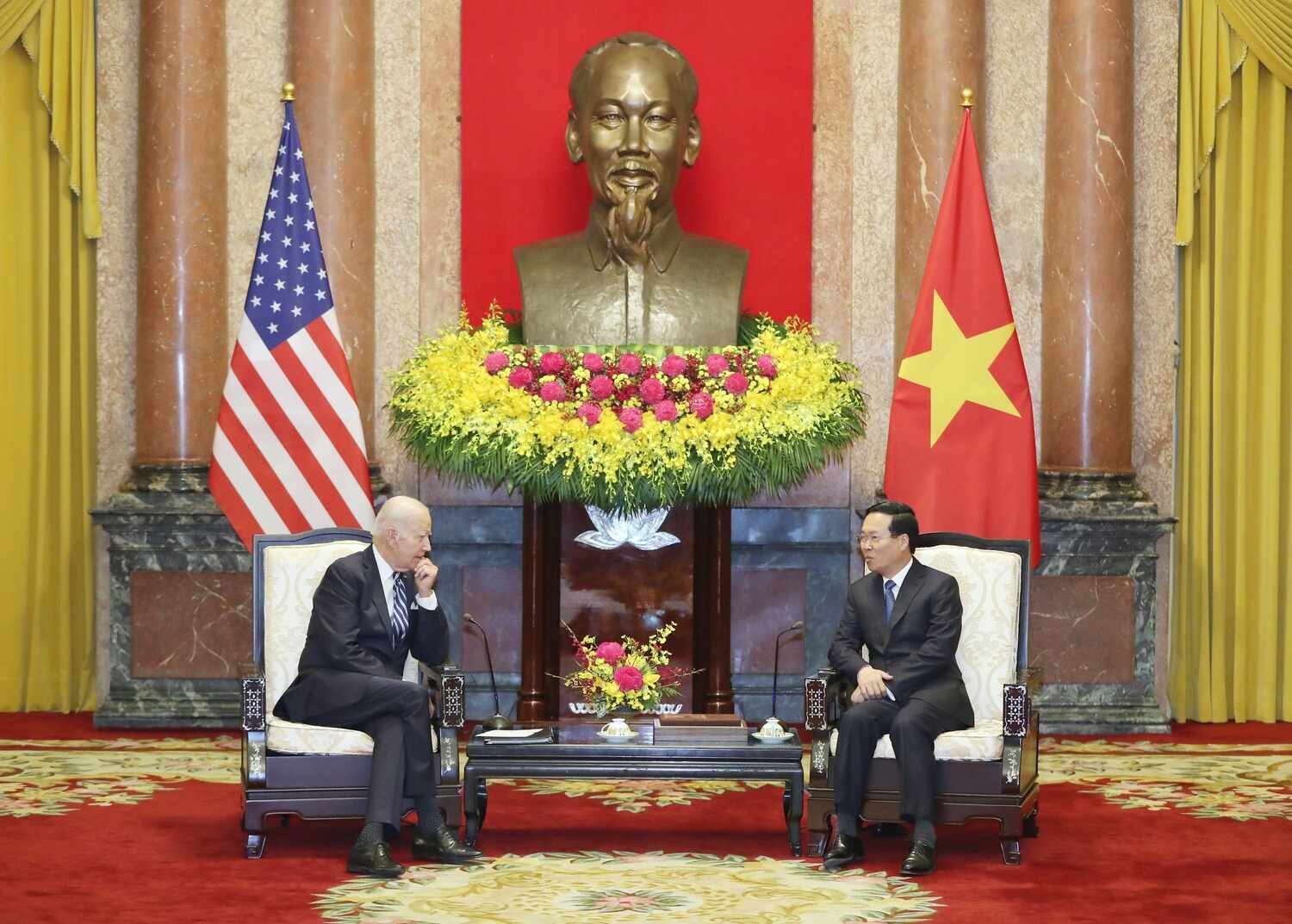 Chủ tịch nước Võ Văn Thưởng tiếp Tổng thống Mỹ Joe Biden. Ảnh: Hải Nguyễn 