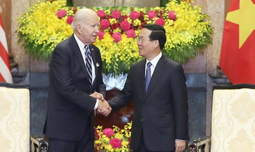 Chủ tịch nước Võ Văn Thưởng tiếp Tổng thống Mỹ Joe Biden ngày 11.9. Ảnh: Hải Nguyễn 