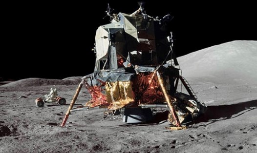 Một nghiên cứu mới đã đưa ra giả thuyết rằng nguyên nhân của các vụ động đất nhỏ trên Mặt trăng chính là tàu đổ bộ Apollo 17 của NASA. Ảnh: NASA