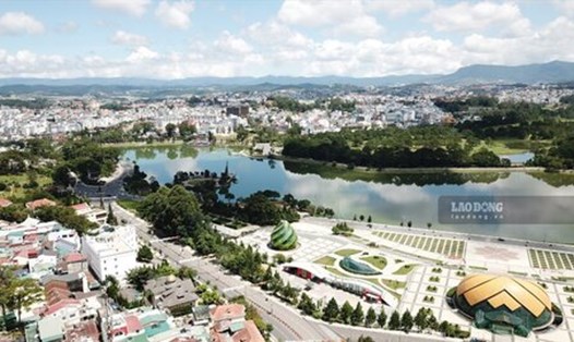TP Đà Lạt, tỉnh Lâm Đồng nhìn từ trên cao. Ảnh: Linh Linh