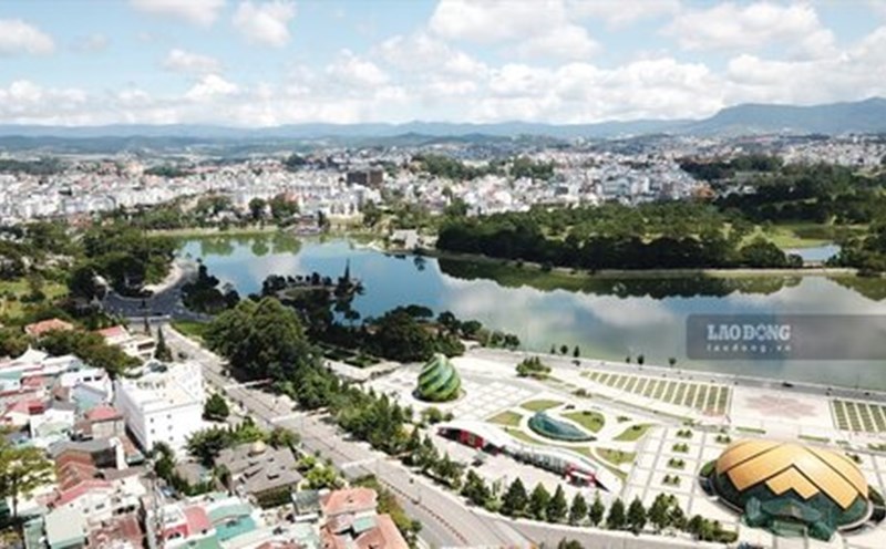 TP Đà Lạt, tỉnh Lâm Đồng nhìn từ trên cao. Ảnh: Linh Linh