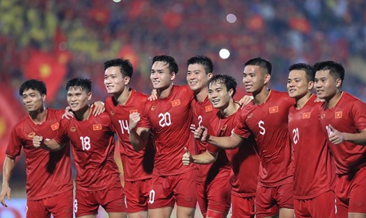 Đội tuyển Việt Nam thắng trận thứ ba liên tiếp dưới thời huấn luyện viên Philippe Troussier. Ảnh: Minh Dân