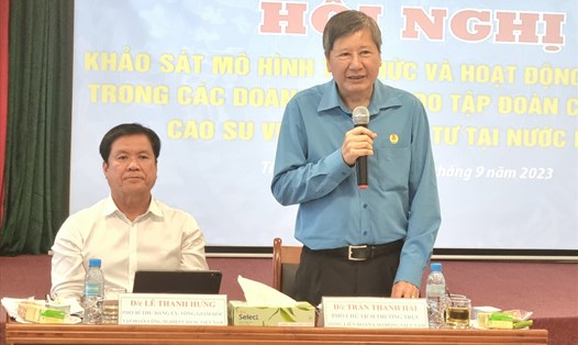 Phó Chủ tịch Thường trực Tổng LĐLĐVN Trần Thanh Hải phát biểu tại buổi làm việc. Ảnh: Nam Dương