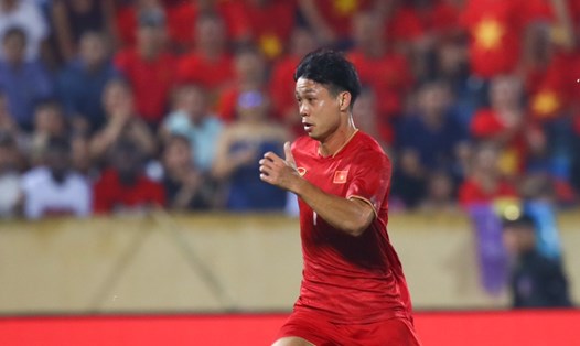 Công Phượng là cầu thủ ghi bàn mở tỉ số cho đội tuyển Việt Nam. Ảnh: Minh Dân