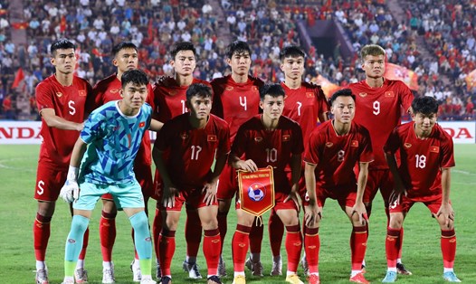 U23 Việt Nam là đội đầu tiên giành vé vào vòng chung kết giải U23 châu Á 2024. Ảnh: Minh Dân
