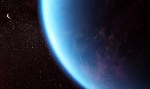 Hình minh họa ngoại hành tinh K2–18 b, tồn tại trong vùng có thể ở được gần ngôi sao chủ của nó và hiện được biết là có các phân tử gốc carbon trong khí quyển. Ảnh: NASA