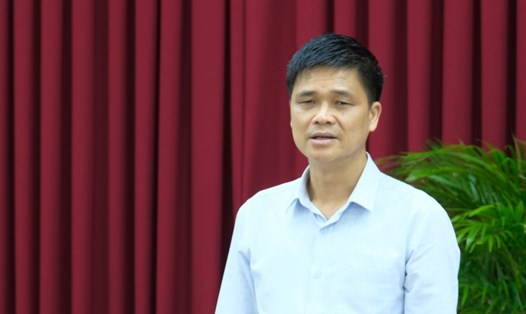 Ông Ngọ Duy Hiểu, Phó Chủ tịch Tổng LĐLĐ Việt Nam trao đổi về Giải bóng đá Công nhân toàn quốc 2023 tại TP Cần Thơ. Ảnh: Phong Linh