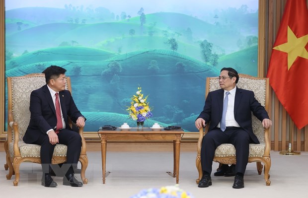 Thủ tướng Phạm Minh Chính đánh giá cao việc Mông Cổ luôn coi trọng quan hệ với Việt Nam. Ảnh: TTXVN