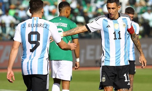 Angel di Maria chơi nổi bật trong chiến thắng của Argentina trước Bolivia. Ảnh: AFA