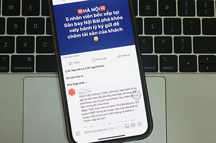 Nhiều đối tượng copy lại thông tin bài báo rồi đăng tải lên các fanpage trên Facebook. Ảnh: Khánh An