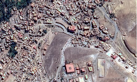 Ảnh vệ tinh thiệt hại sau động đất Morocco. Ảnh: Maxar 