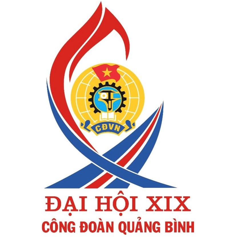 Biểu trưng chính thức Đại hội Công đoàn tỉnh Quảng Bình lần thứ XIX. Ảnh: Lê Phi Long