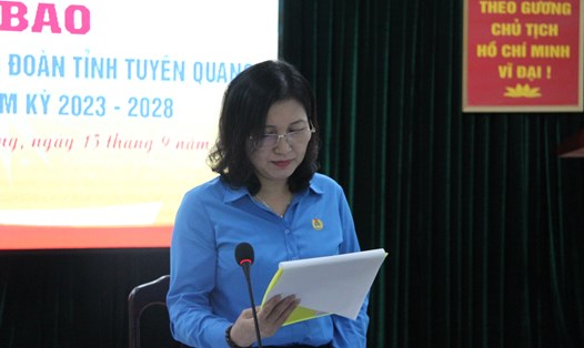 Họp báo thông tin về Đại hội Công đoàn tỉnh Tuyên Quang. Ảnh: Lam Thanh