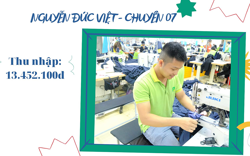 Nâng cao tay nghề giúp anh Việt vượt chỉ tiêu năng suất đạt được thu nhập cao hàng tháng. Ảnh: NVCC. 