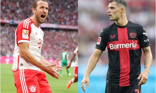 Harry Kane và Granit Xhaka một lần nữa đối đầu, nhưng không phải trận derby Bắc London mà ở trận Bayern Munich vs Bayer Leverkusen. Ảnh: Bundesliga
