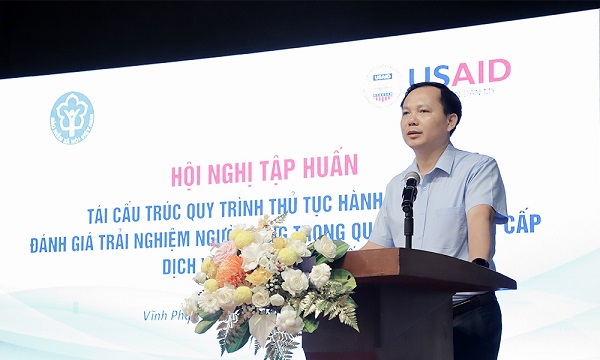 Phó Tổng Giám đốc BHXH Việt Nam Chu Mạnh Sinh phát biểu tại hội nghị.  
