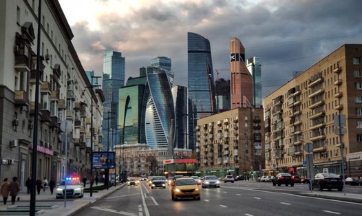 Cao ốc tại Trung tâm kinh doanh quốc tế Mátxcơva, Nga. Ảnh: Xinhua