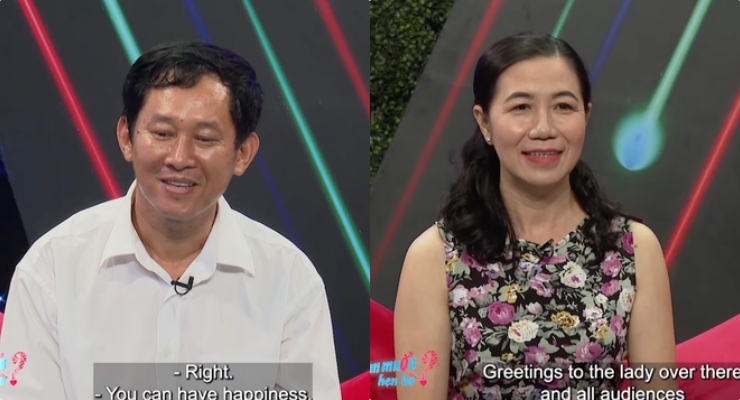 Cặp đôi tại chương trình "Bạn muốn hẹn hò". Ảnh: NSX